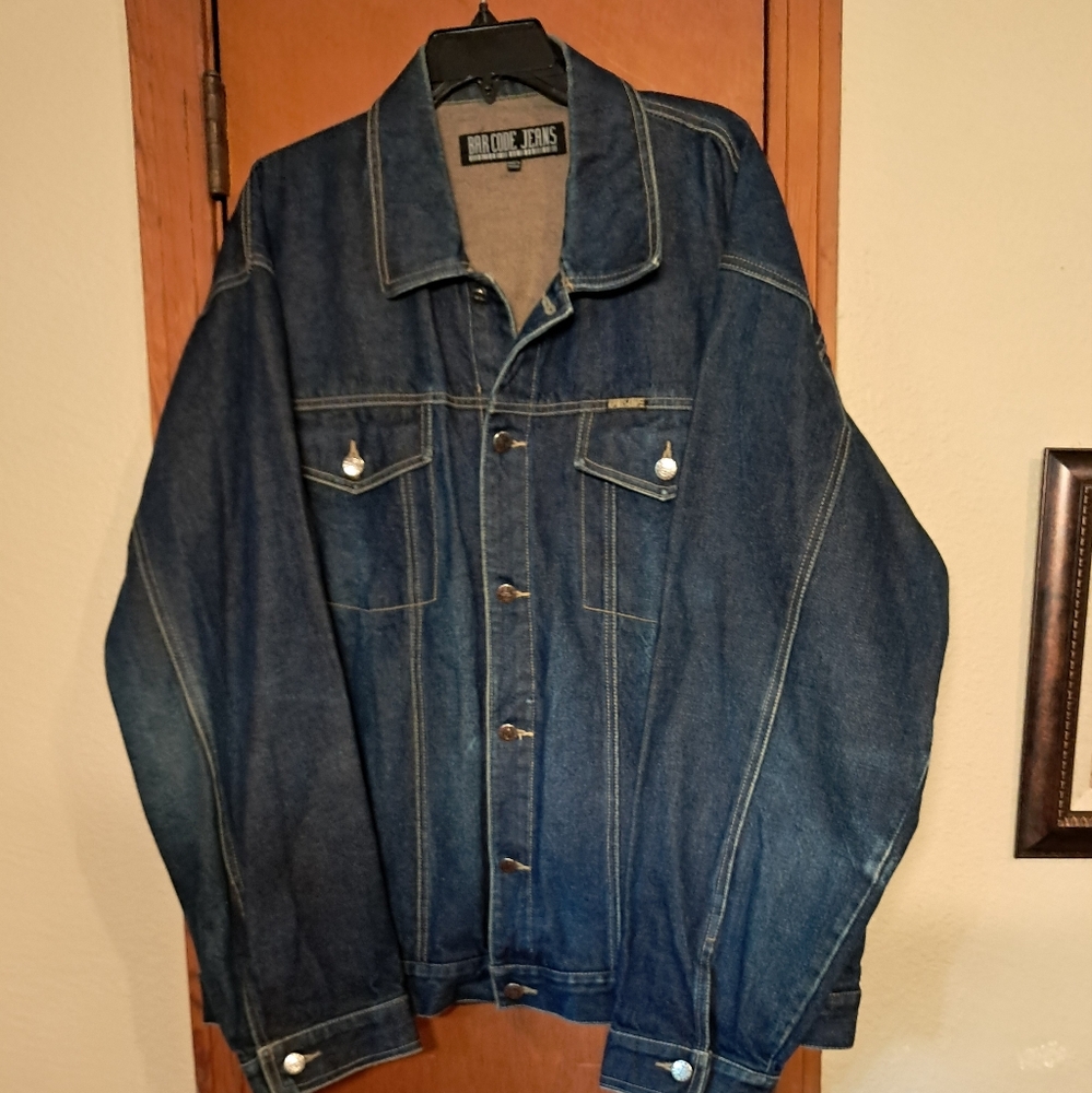 BARCODE Men's Denim Jacket - Blue